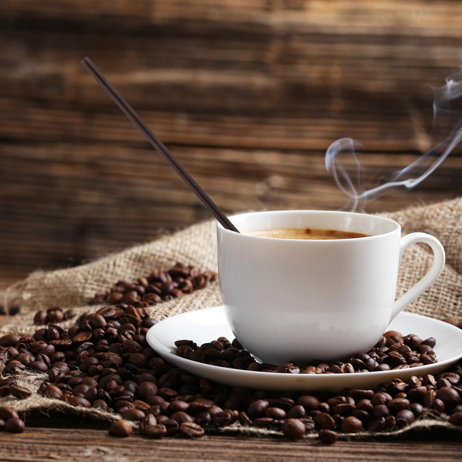 Artibetter Disposable Plastic Coffee Stirring Straws 18cm Long Household Mixing Straws 500pcs for Home Beverage