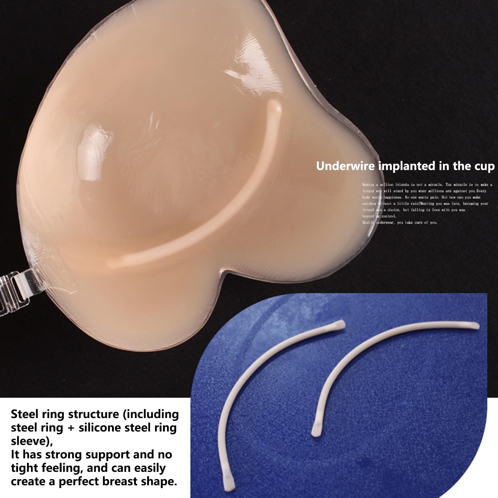 Reggiseno Push-up Invisibile Senza Spalline Con Ferretto In Silicone Autoadesivo