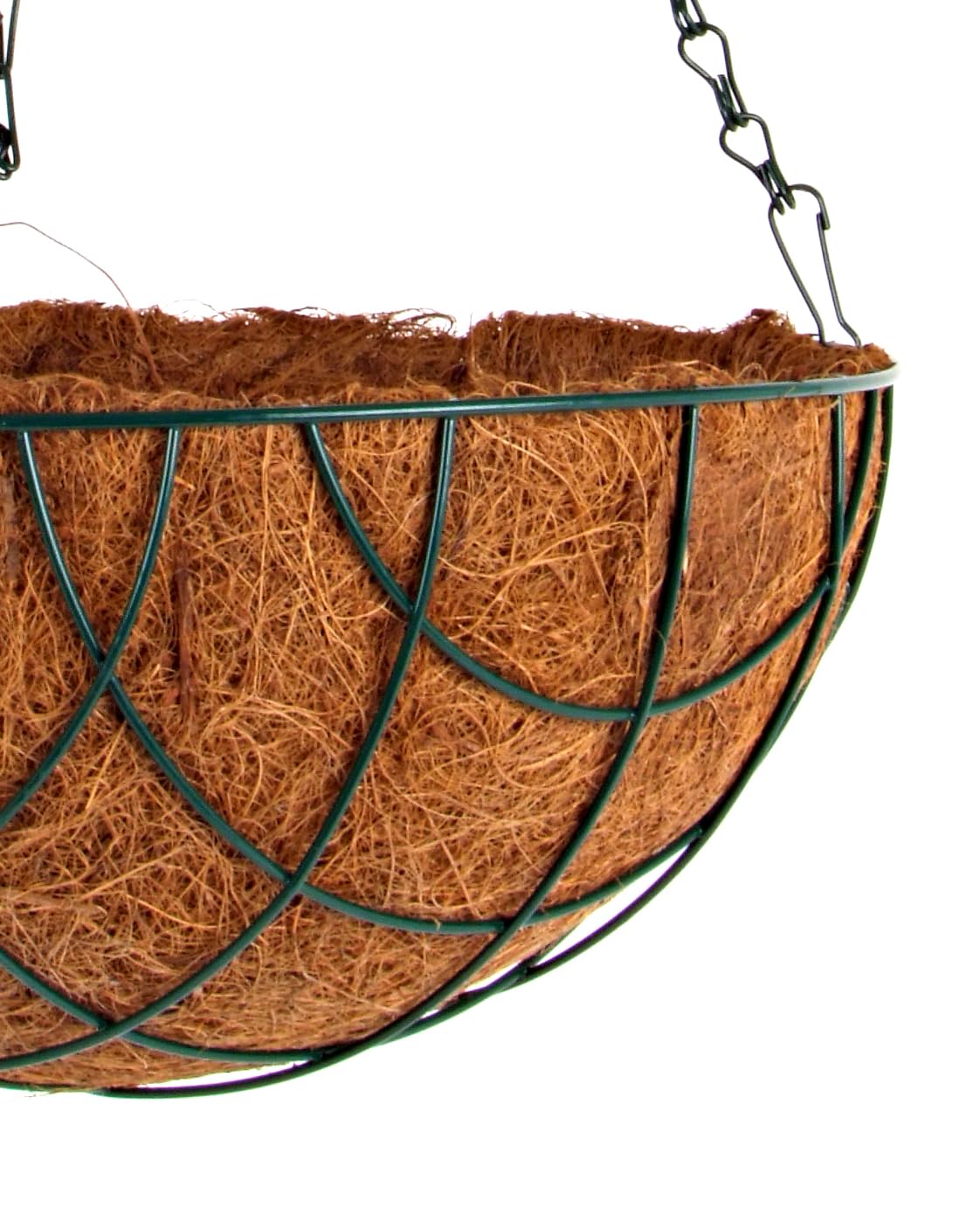 BURI Blumenampel Hängend – Metall Schwarz-braun, 35x48 Cm, Mit Kokoseinlage, Für Balkon, Terrasse & Garten