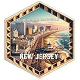 Atlantic City Boardwalk New Jersey Souvenir Travel Destination Die Cut Hexagon Decorative Flat Magnet 2-Inch