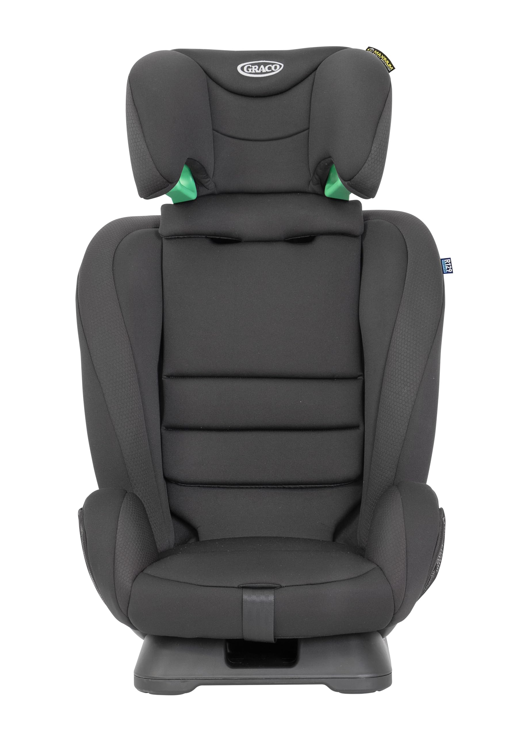 Graco - FlexiGrow™ R129 Seggiolino auto 2 in 1, rialzo con schienale e cintura integrata, reclinabile, da 76 a 145 cm (da 15 mesi fino a circa 12 anni), colore Onyx