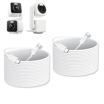 2 Pack 33ft/10m Extension Cable Compatible with WYZE Duo Cam Pan,WYZE Cam Pan v4 Camera,Long USB C Power Extension Cord for Security Camera Outdoor Indoor,24 Hours Continuous Charging