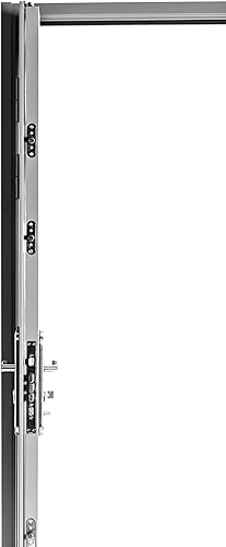 Miniatura 5 de VIZ-PRO Puerta de seguridad de acero de montaje rápido con marco y herrajes, 6 paneles blancos con bisagras laterales derechos hacia afuera, losa de