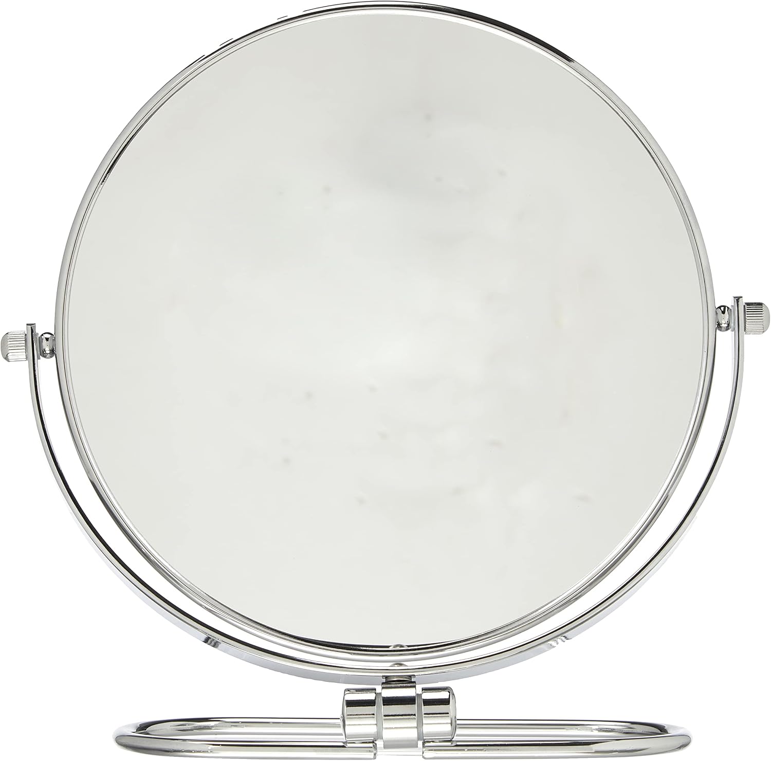 Foldable Double Sided Cosmetic Mirror, 8 inch, Mirror 360 ° Rotating Cosmetic Mirror Dressing Table Mirror – 5X Magnification – 2 – Standard and 5 x Magnification – Chrome KXD3125 5X image 4