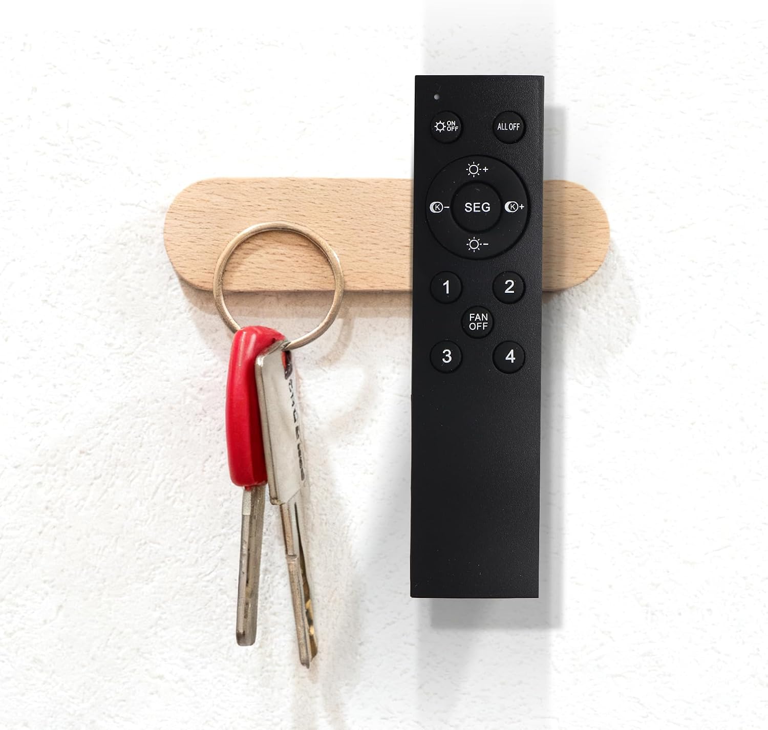 Magnetic Key Holder, Wall Mount, Beech, 2-Pack