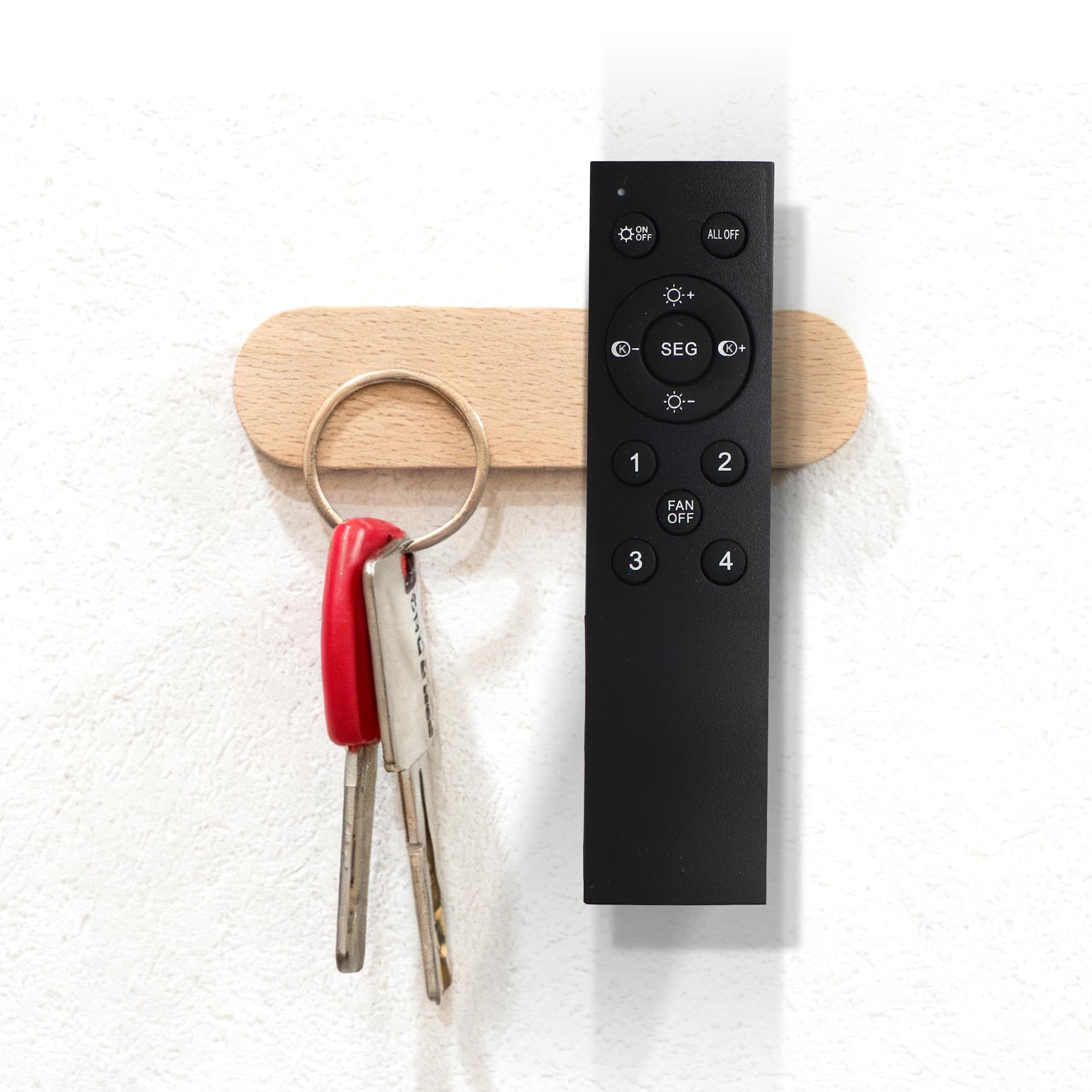 Soporte magnético para llaves de madera con colgador de pared adhesivo 2 piezas