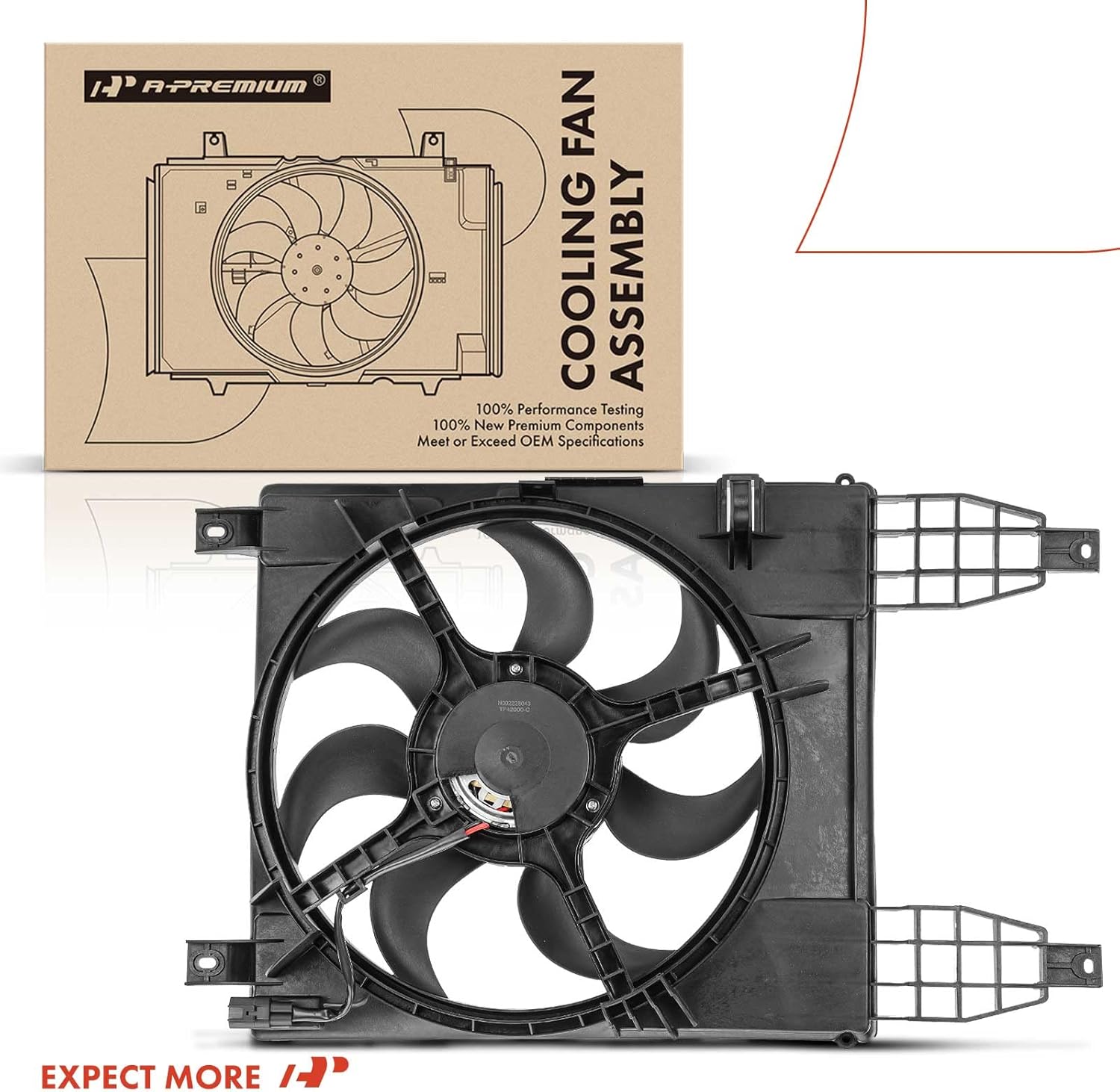A-Premium Engine Radiator Cooling Fan Assembly Compatible with Select Chevrolet, Pontiac & Suzuki Models - Aveo 2009 2010 2011, Swift+/G3 2009 - Replace# 95950465, 96808149