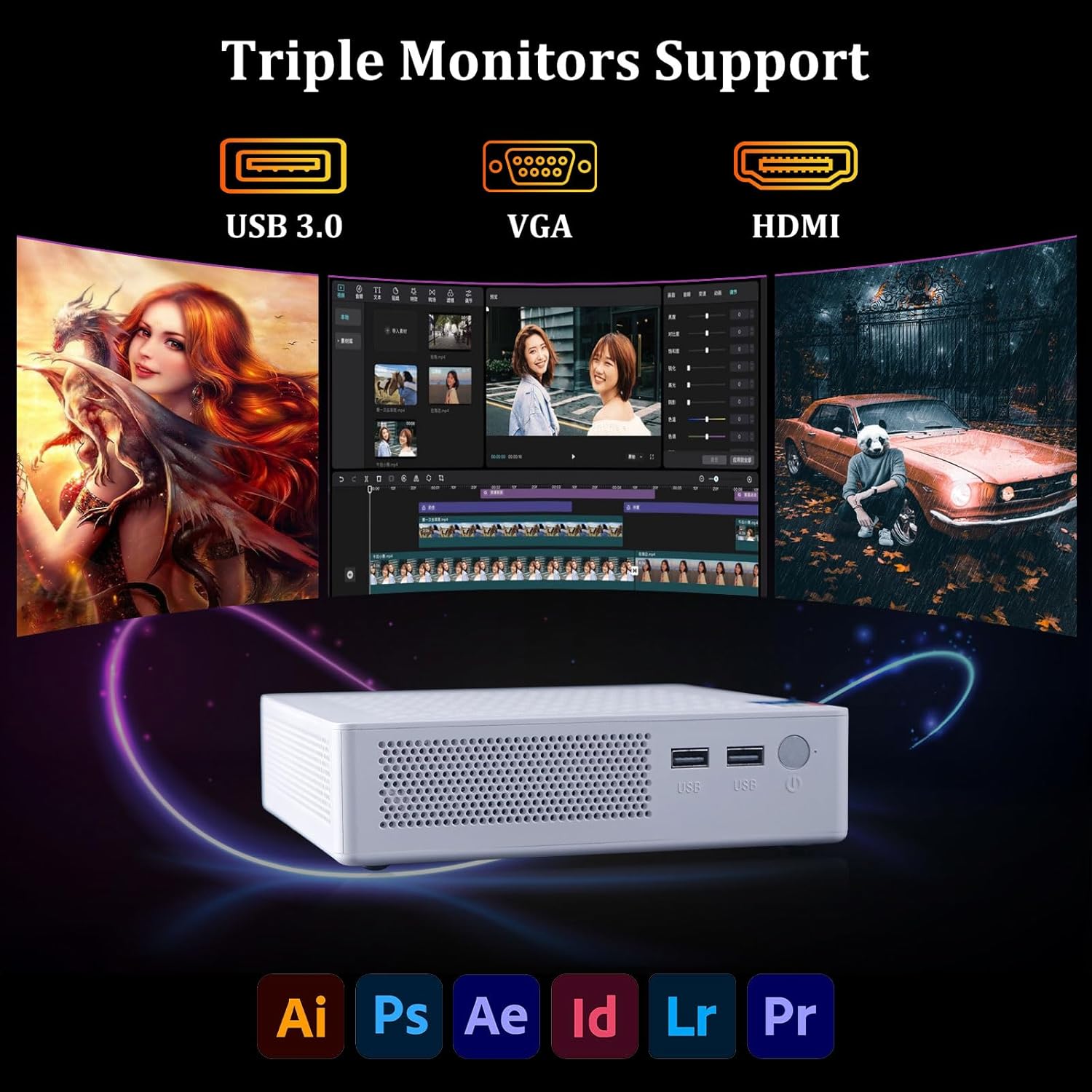 Mini PC, AMD Ryzen 7,16GB RAM, 1TB M.2 SSD (up to 4.0 GHz),Gaming Mini Desktop Computers,Micro PC,Supports 4K 60Hz HDMI VGA USB×6 Suitable for Business, Home, Office Small PC