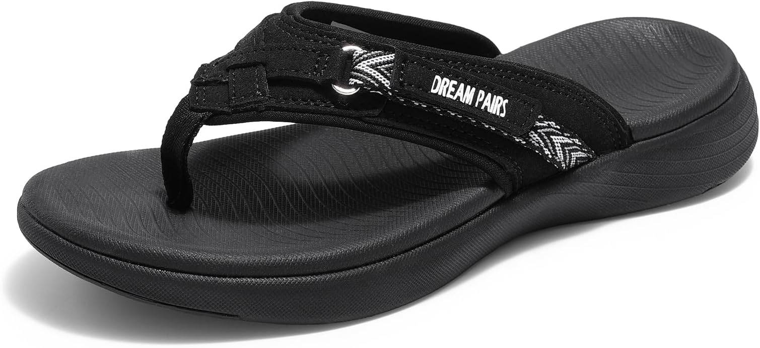 DREAM PAIRS Womens Flip Flops Arch Support Comfy Sandals Ladies Summer Holiday Beach Walking Thong Sandals Slip-on Indoor Outdoor Shoes