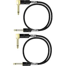 18 Inch Guitar Patch Cable 2 Pack Straight to Angled