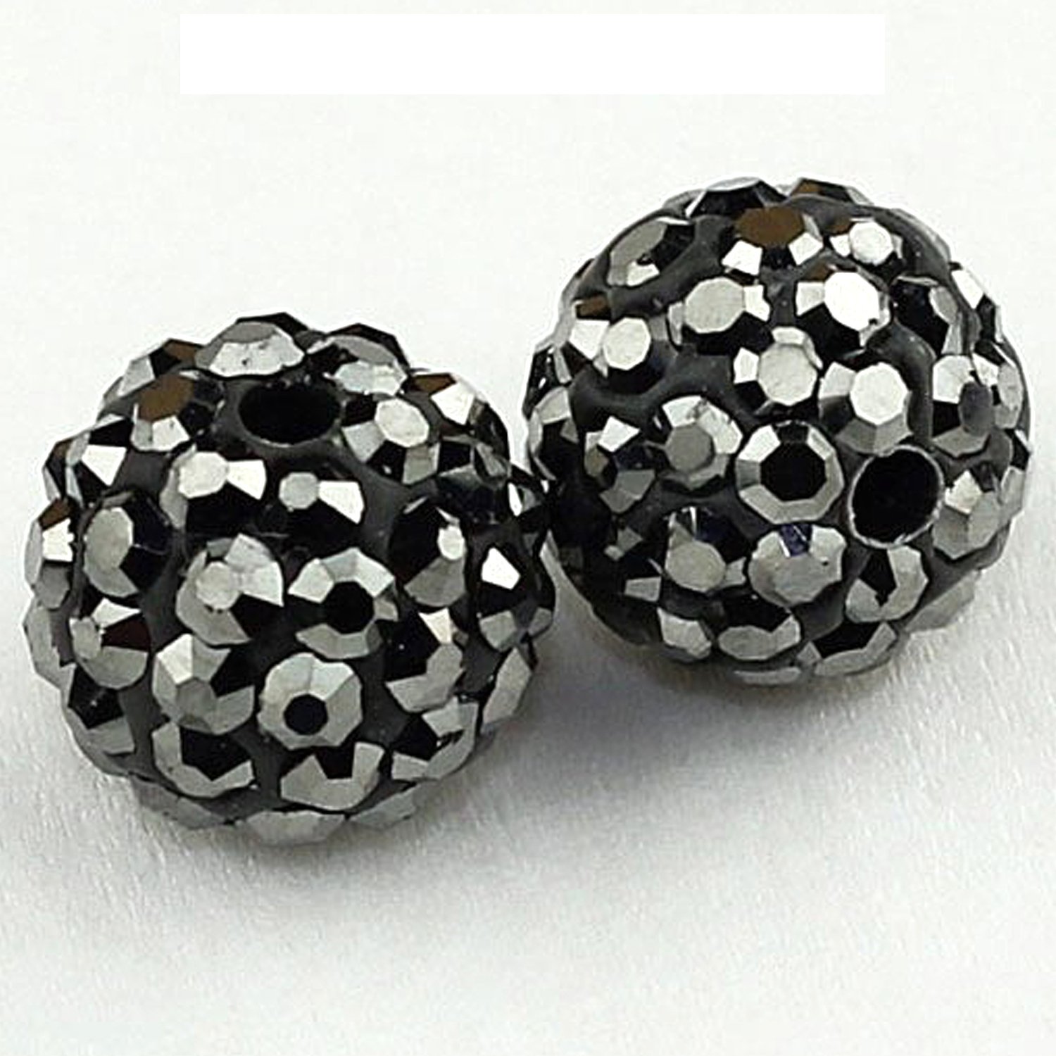 RUBYCA Pave Czech Crystal Disco Ball Clay Beads fit Shamballa Jewelry (20pcs, 8mm, Hematite Grey) - Image 2