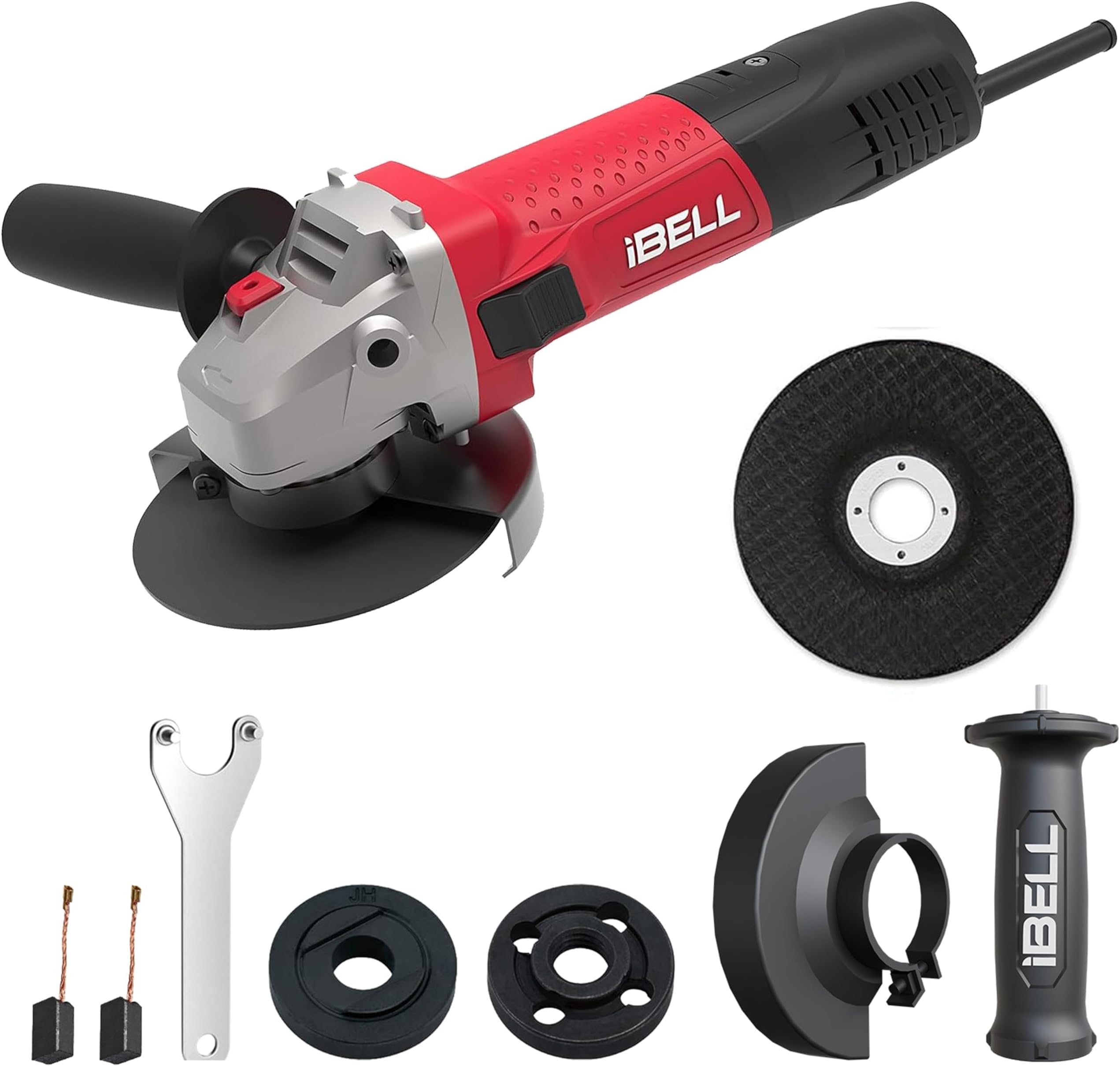 IBELL Angle Grinder AG10-92 | 850W Heavy Duty | Copper Armature | 100mm/4" Disc Dia | 11000 RPM | With Grinding Wheel & Guard | Perfect for Grinding, Cutting & Polishing | 6 Months Warranty