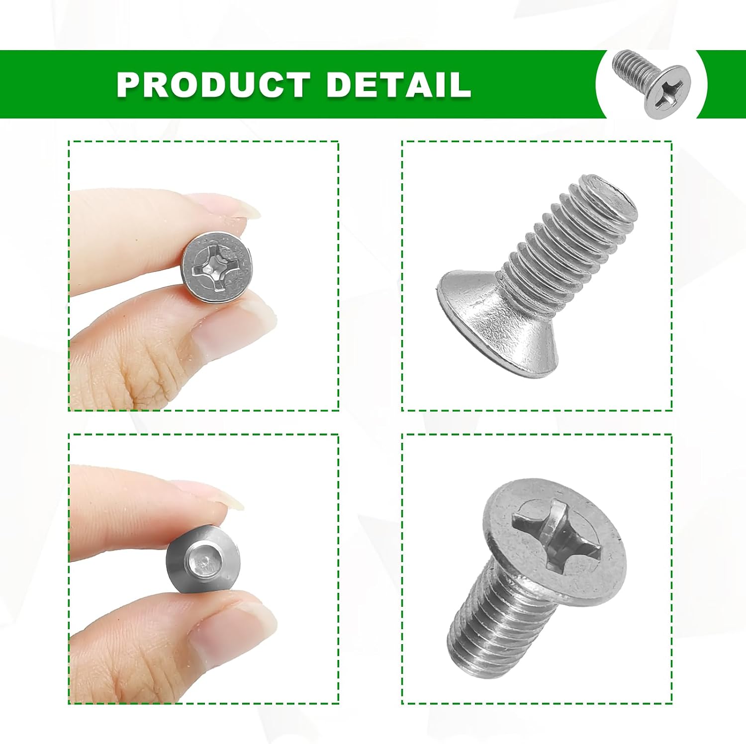 8Pack Stainless Steel Brake Disc Rotor Screws, Automotive Steel Retaining Screws for Front and Rear Compatible with Honda, Acura, Hyundai and Kia Models