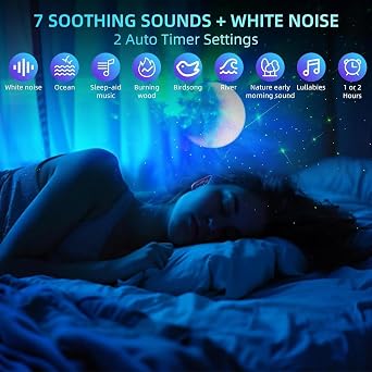 Coverzone Astronaut Projector Ambians Night Light with Bluetooth Connection and Remote Control Galaxy and Star Reflection with Space Effects 12cm x 22cm MXS-003 (MXS-003) [Energy Class A+]