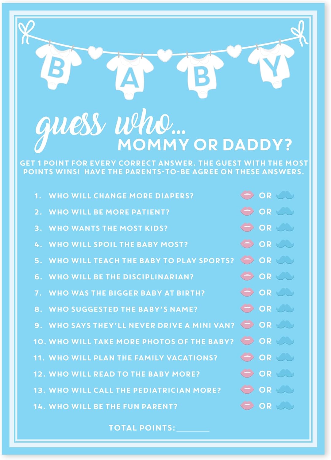 Party Hearty Baby Shower Games for Boy, 50 pcs Blue Kenya Ubuy - Main Image