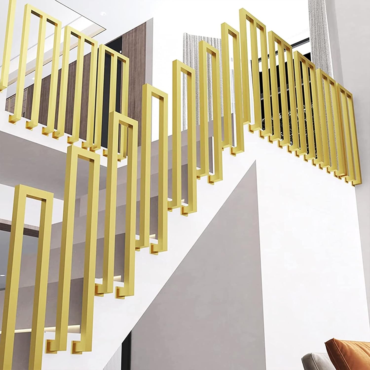 Handrail Stair Side Handrail Gold UShaped Staircase