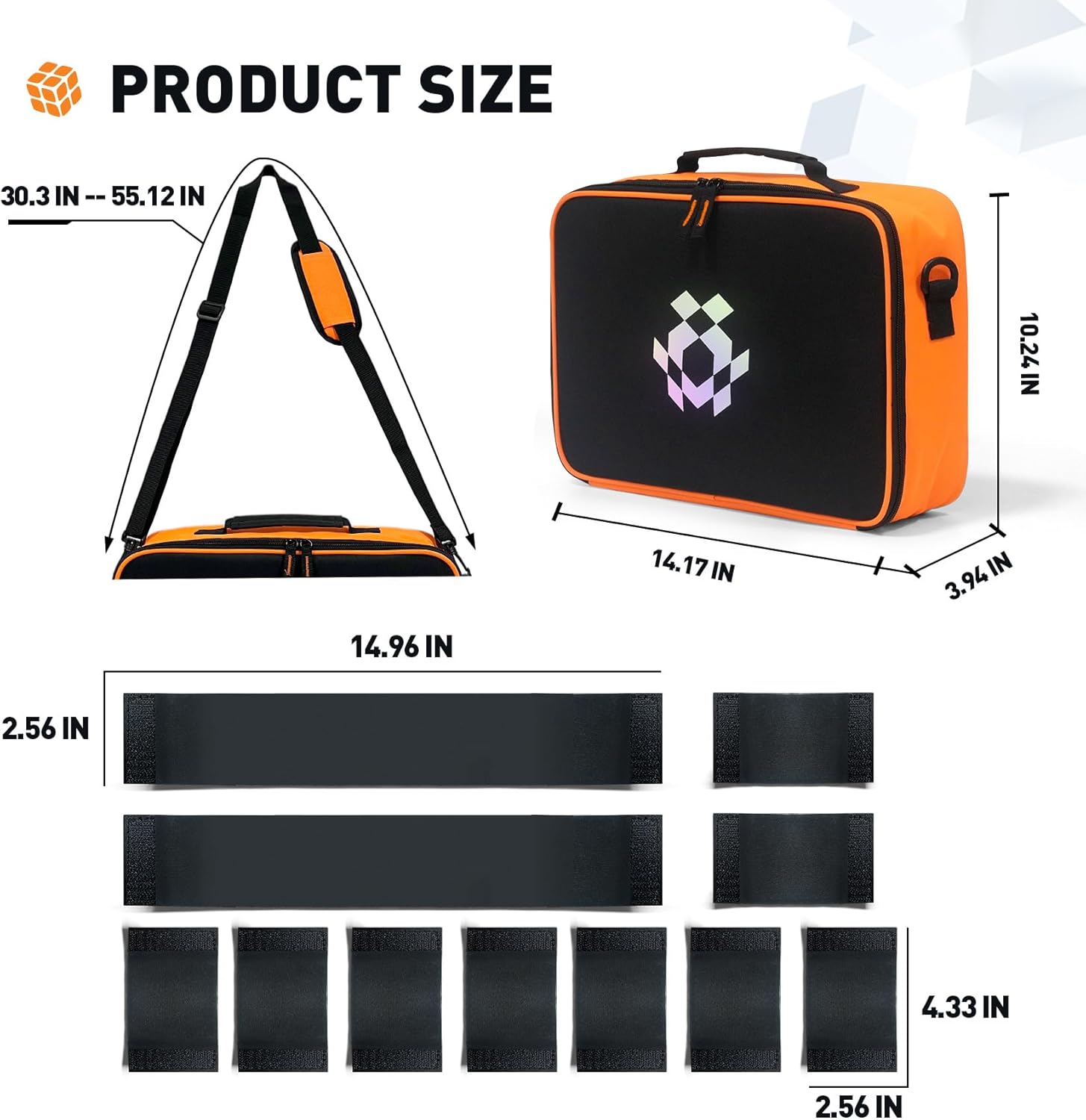 Speed Cube Storage for Different Types Cube Fidget Toy, Soft Carrying Rubix Case, Portable Travel Fidget Toy Holder Carrying Bag for Brain Teaser Game with Inner Mesh Pocket, One-Shoulder