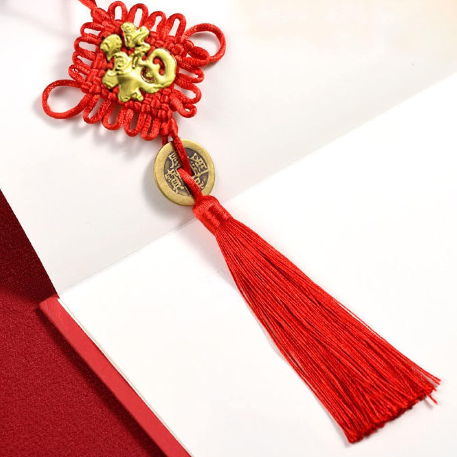 Tassel Ornaments Red Chinese Style All-Match Knot Design Spring Festival Retro Decor Home(E)