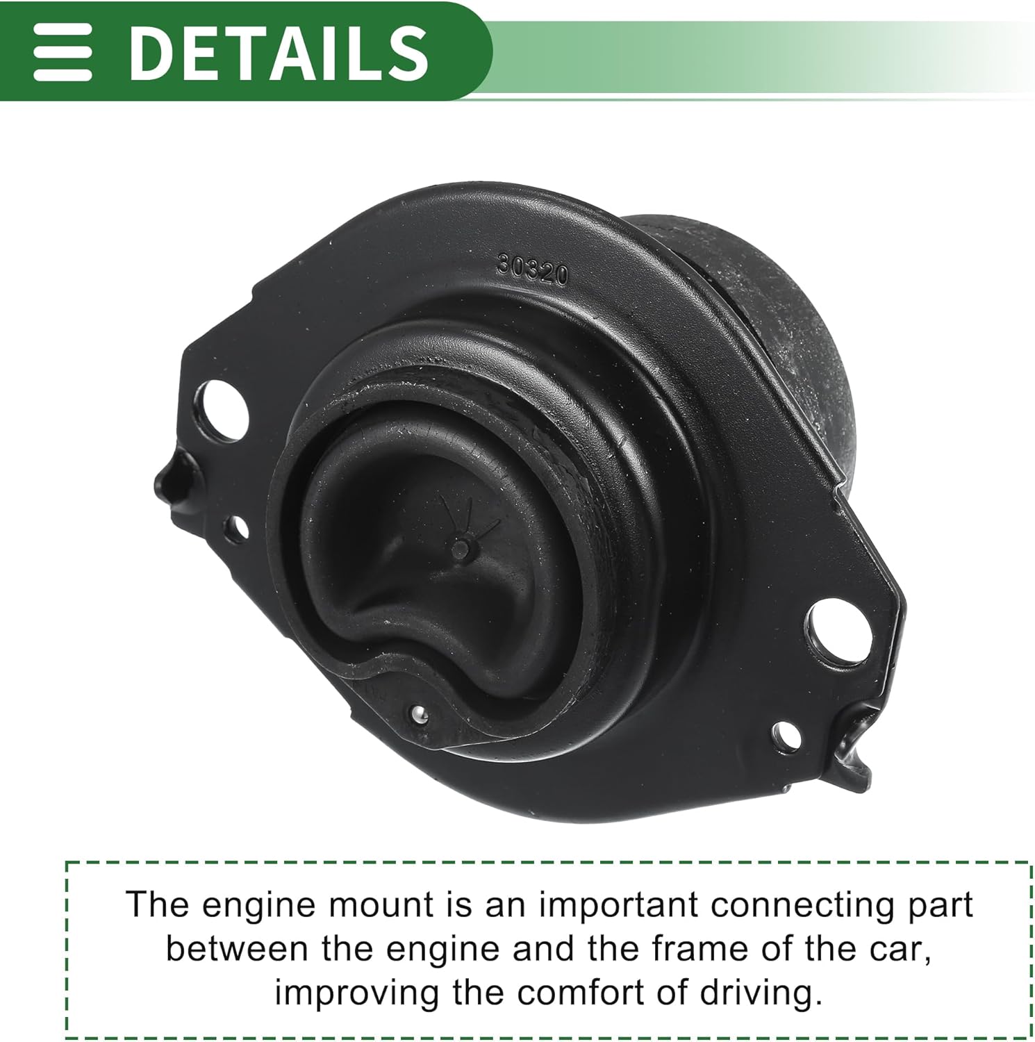 Motoforti Engine Motor Mount, Engine Mounting, for Dodge Durango 3.6L 2013-2021, No.68252518AA, Black