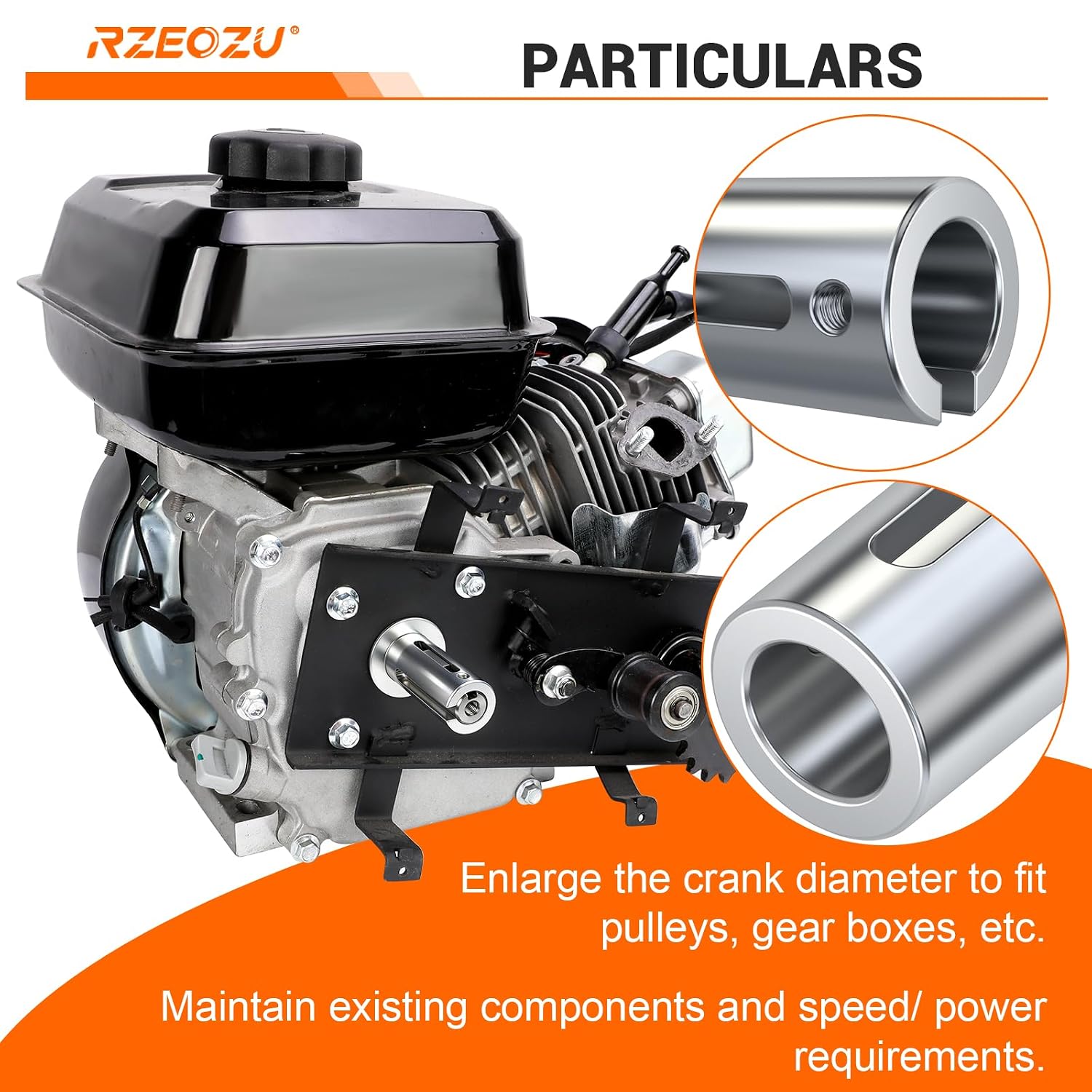 5/8 to 1 Inch Crank Shaft Sleeve Adapter Compatible with Predator 212 196cc 97cc GX160 GX120 GX140 GX200 Engine with 5/8" Shaft Gas Engine Pulley Crank Shaft Predator Pulley Powersports Parts