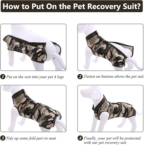 Miniatura 83 de SAWMONG Traje de recuperación para perros, traje de recuperación para perros después de la cirugía, traje quirúrgico de esterilización para perros