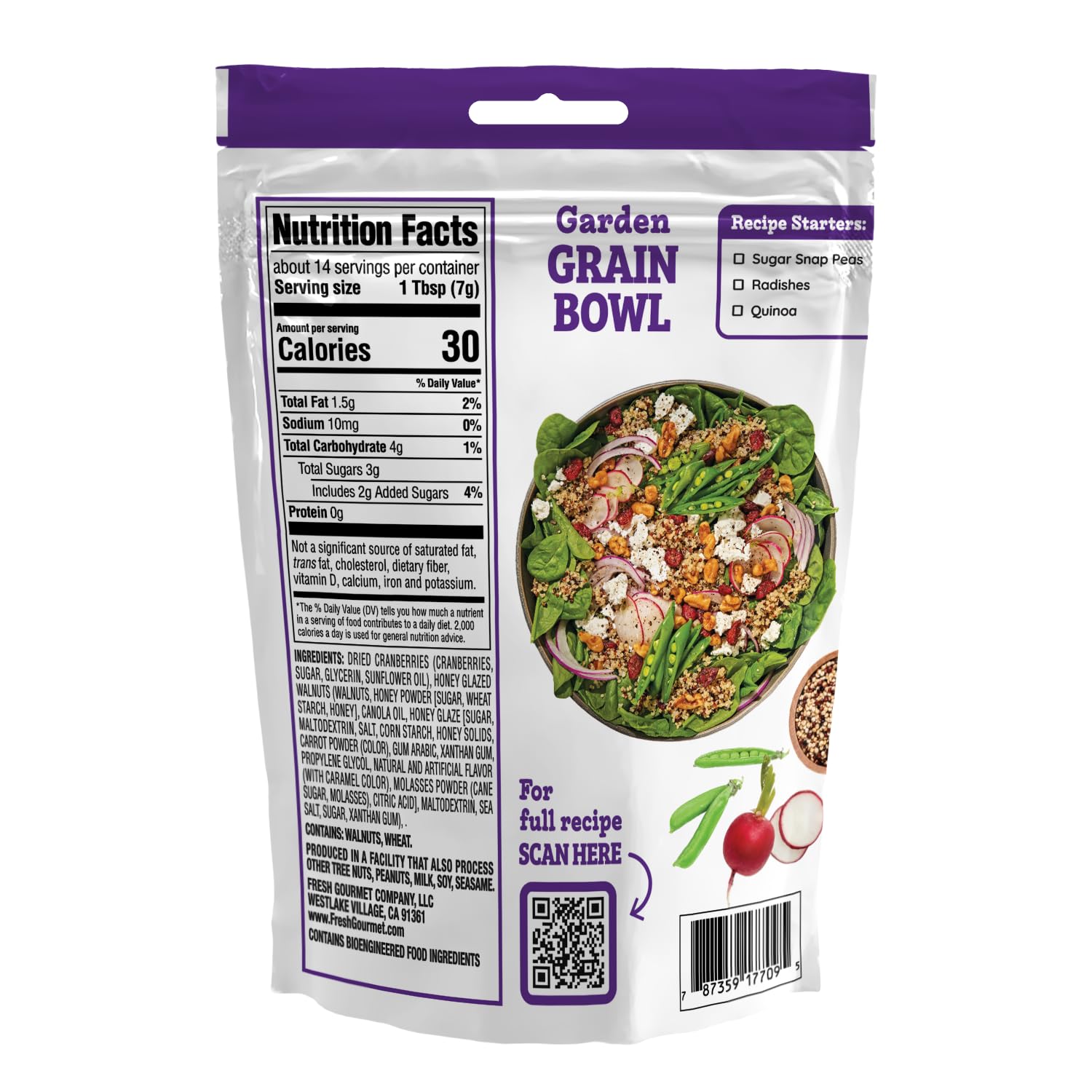 Fresh Gourmet Dried Cranberries & Glazed Walnuts | 3.5 Ounce, Pack of 9 | Crunchy Snack and Salad Topper