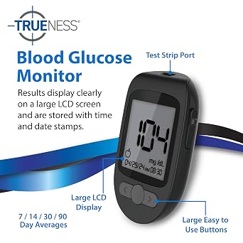 TRUENESS Blood Glucose Meter Kit with Testing Supplies