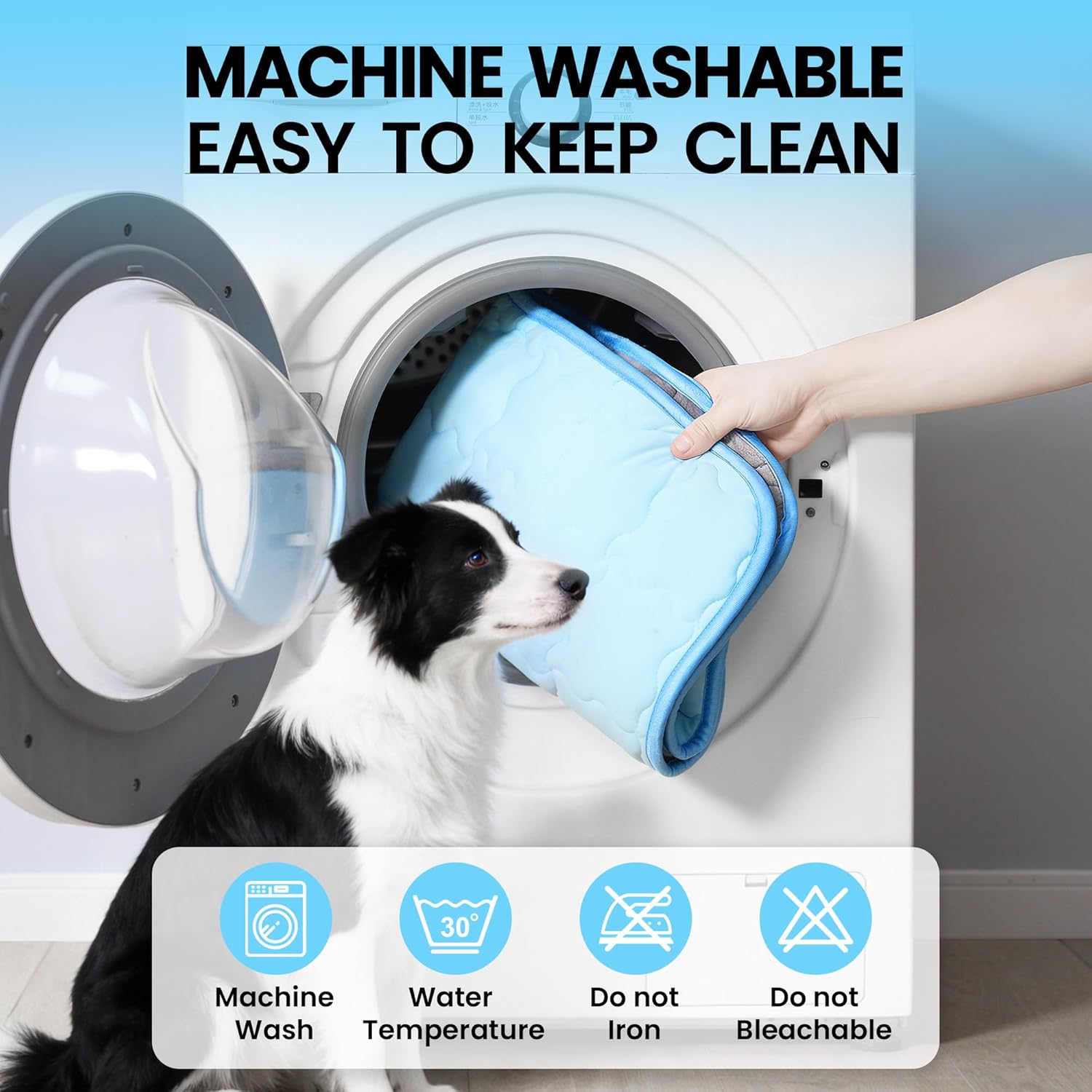 Dog Cooling Mat, Double-Sided with Cooling Fabric & Warm Flannel, 43.3" x 31.5" Thickened Cooling Mat for Dogs, No Electricity Needed, Machine Washable, Portable Crate Pad for Indoor & Outdoor Use