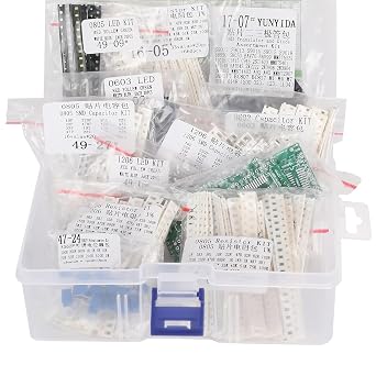 PENGLIN 3638PCS Electronic Components Kit Assorted, 0603 0805 1206 Resistor, Capacitor, LED, PCB, Diode, Transistor, Potentiometer