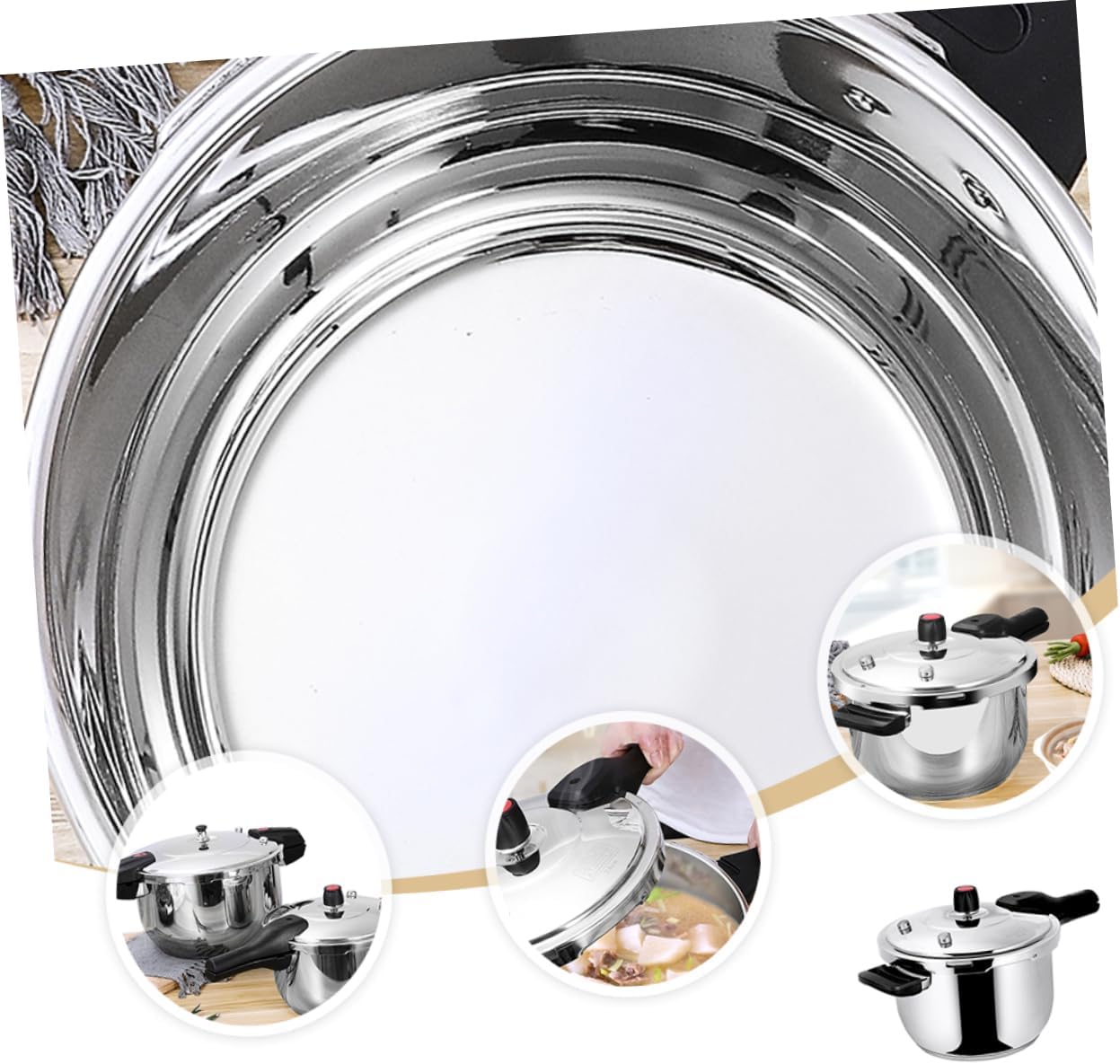 STOBAZA Mini Explosion Safety Pressure Cooker Induction Gas Cooktop Capacity Easy to Use