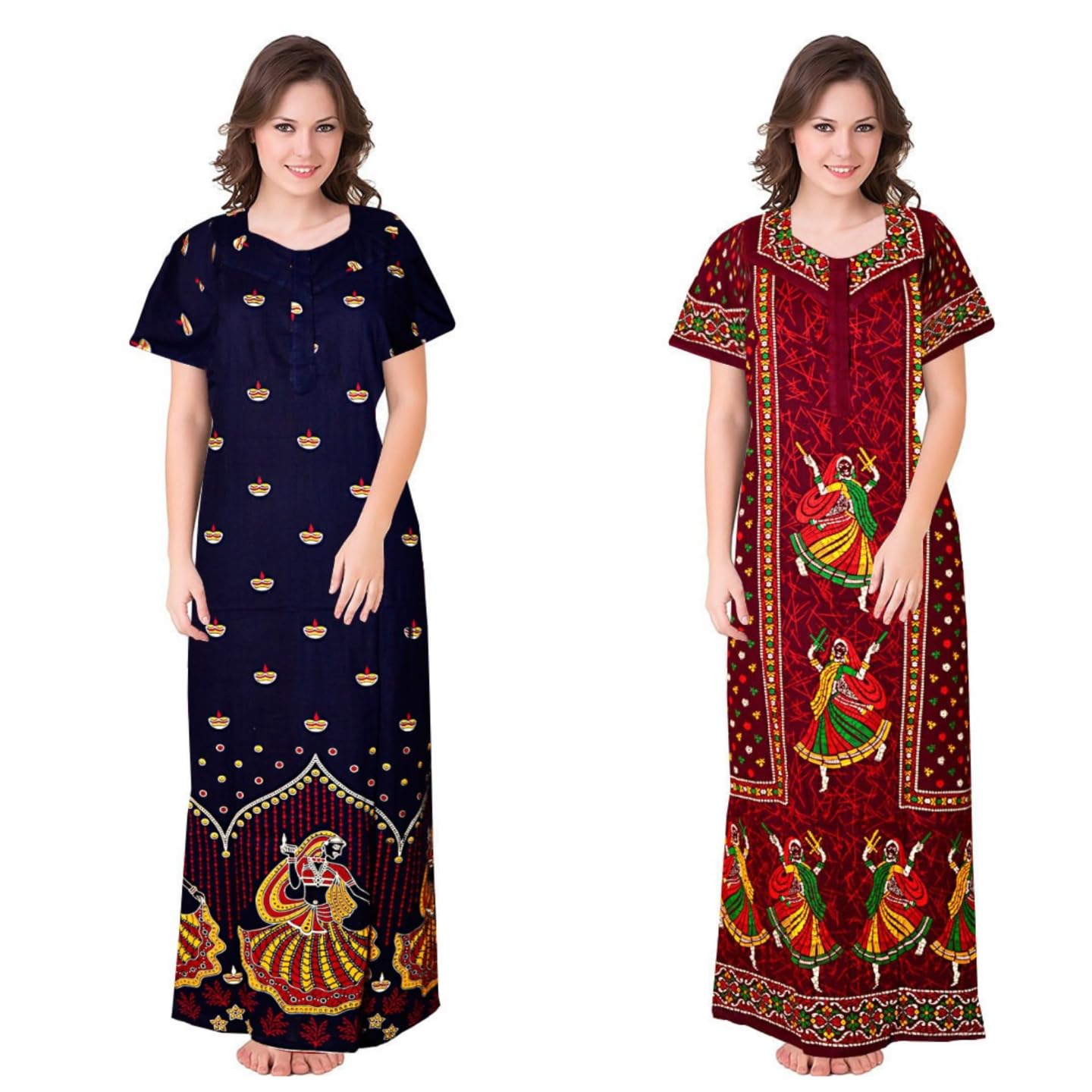 Shaba Textile Women Comfertable Gujri Printed Combo Nighty
