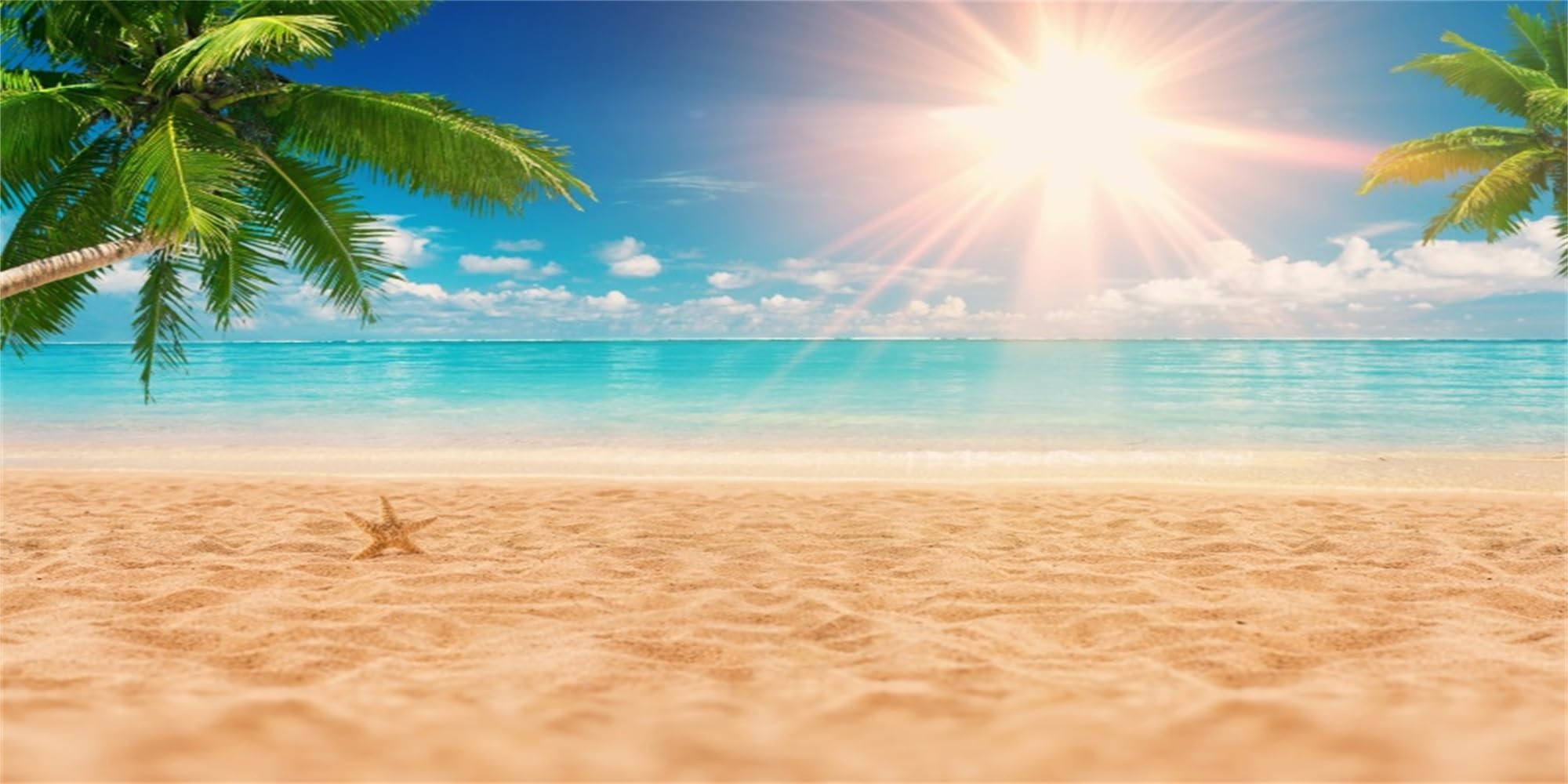 MIRRORANG 120x50cm Tropical Aquarium Background Sand Beach Sunshine Fish Tank Background โ image 1