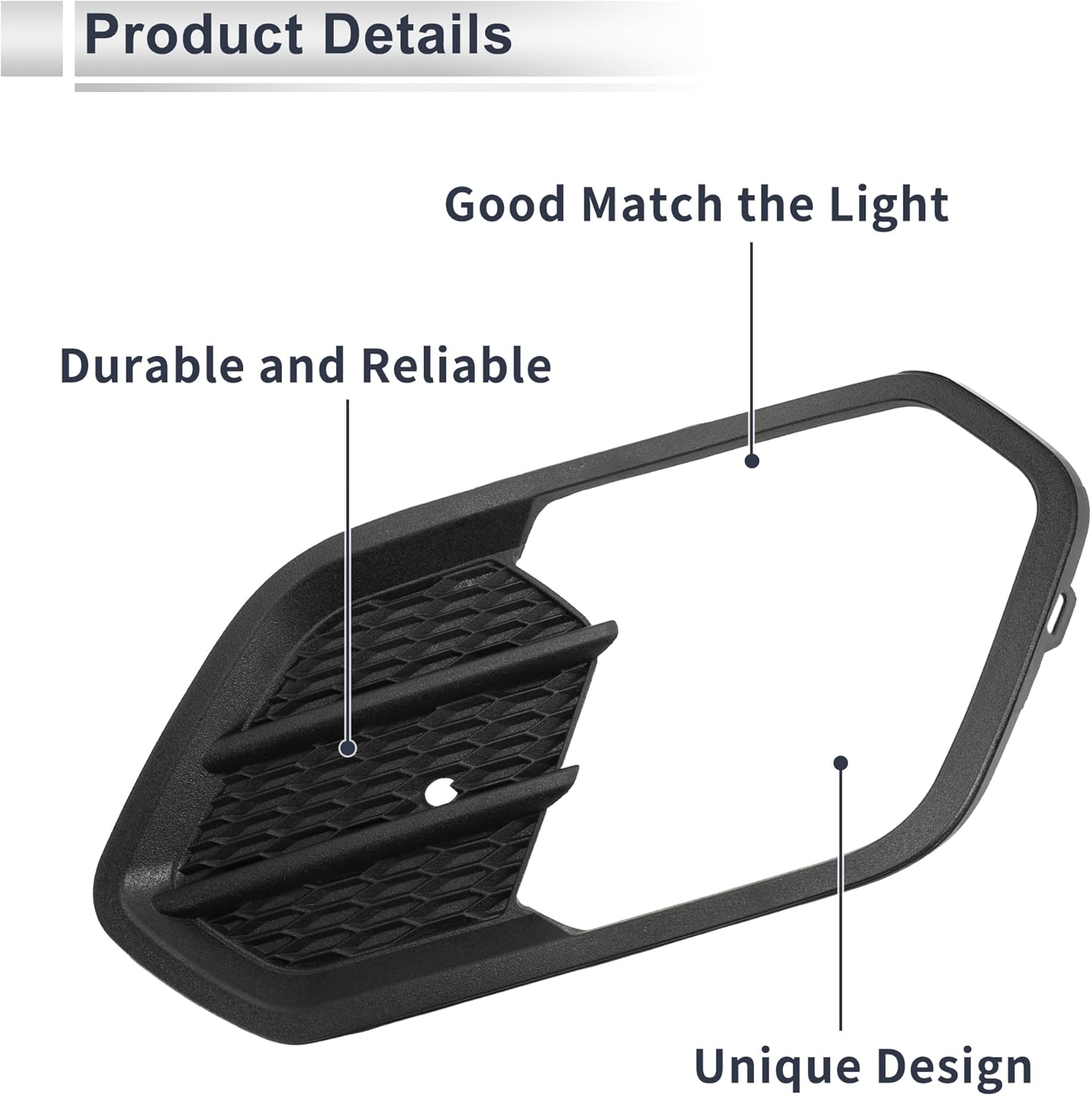 Front Right Fog Light Grill for Ford Escape 2017-2018 Front Lower Bumper Fog Light Cover Inserts No.GV4517K946AB5YZ9 ABS 1 Pc