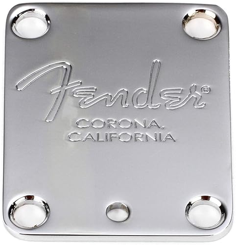 Placa de Cuello de Guitarra Fender Standard, Cromo