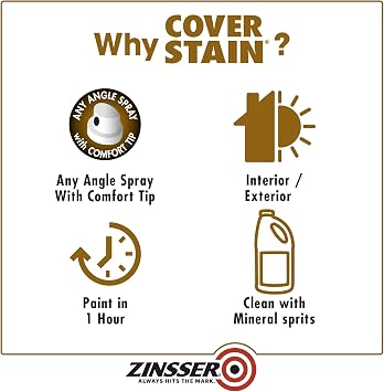 Zinsser 3608 Cover Stain Oil Base Primer Spray, 13 oz, White