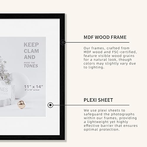 Vista 82 de Marco de fotos de 5 x 7, marco de 5 x 7 pulgadas, marco de 4 x 6 pulgadas, acabado de chapa de madera, marco de fotos de 5 x 7 pulgadas con paspartú