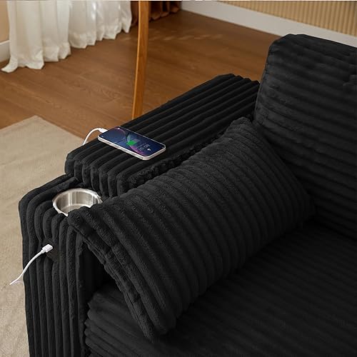Miniatura 145 de sofá cama de terciopelo de 58 pulgadas, convertible 3 en 1 con bolsa de almacenamiento y respaldo ajustable, perfecto para espacios pequeños, sala 7