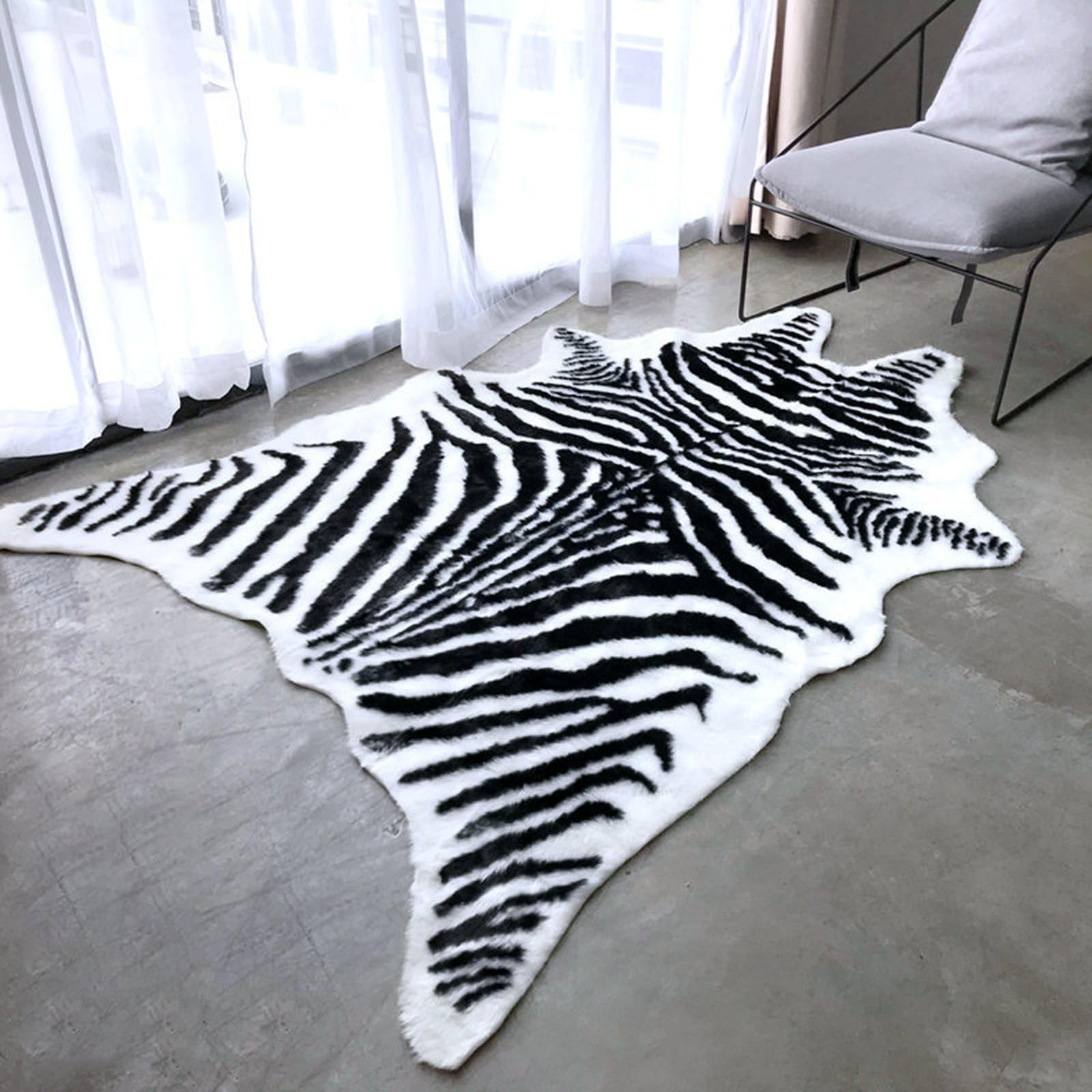Tapis De Salon Imprimé ZèBre,Tapis Imprimé ZèBre Imitation,Imprimé Animal Tapis pour La Maison,Texturé,LéGer,Facile à Utiliser,Lavable,AntidéRapant,Convient pour Maison,Bureau,Salon
