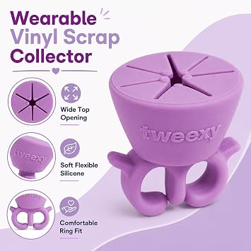 tweexy Wearable Vinyl Weeding Scrap Collector Ring for HTV Crafts Lavender