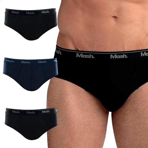 Kit 3 Cuecas Slip Mash Algodão Cotton Respirável Masculina Adulto