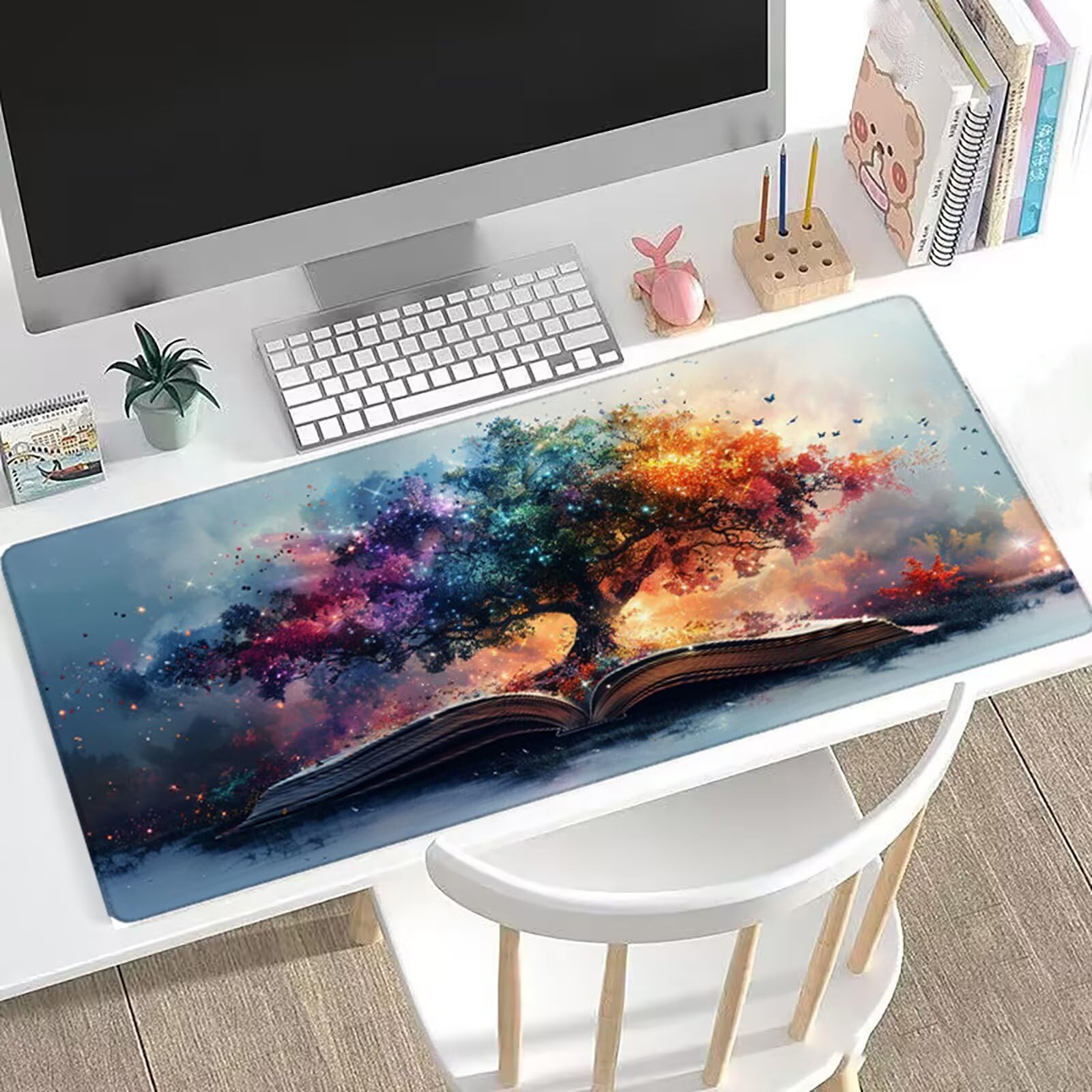 Podkładka pod mysz, gamingowa podkładka pod mysz, duża podkładka na biurko, 1200 x 600 x 3 mm, XXL, długa podkładka pod mysz, klawiatura komputerowa, z antypoślizgową podstawą, przeszyta krawędź