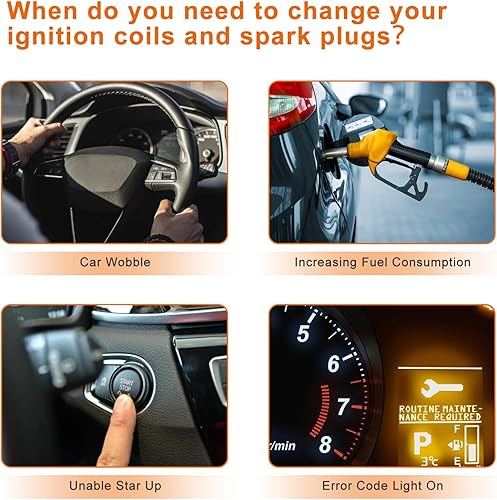 Miniatura 5 de PAPAPARTS Juego de 6 bobinas de encendido UF648 y bujías de iridio compatibles con Chrysler Dodge 200 300 Town&Country Dodge Durango Avenger Journey