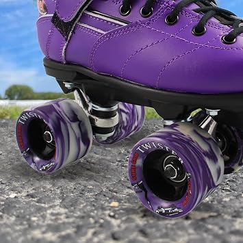 Sure-Grip Twister Roller Skates Wheels | 95A Hardness with 62mm x 42mm - Crafted with Urethane Material - Stylish & Smooth Sliding Wheels, Sold as Pack of 8