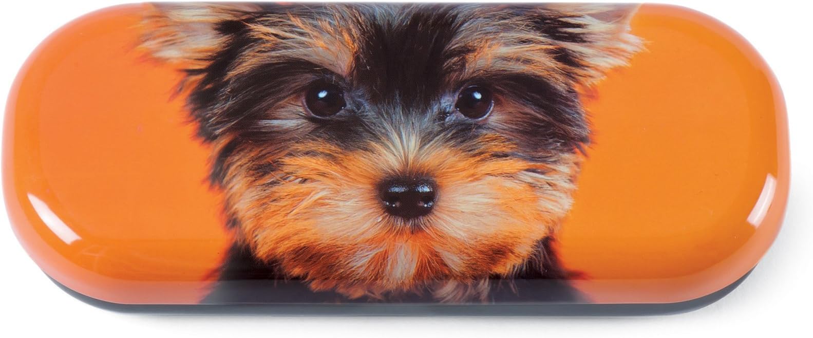 Catseye Yorkie On Orange Glasses Case