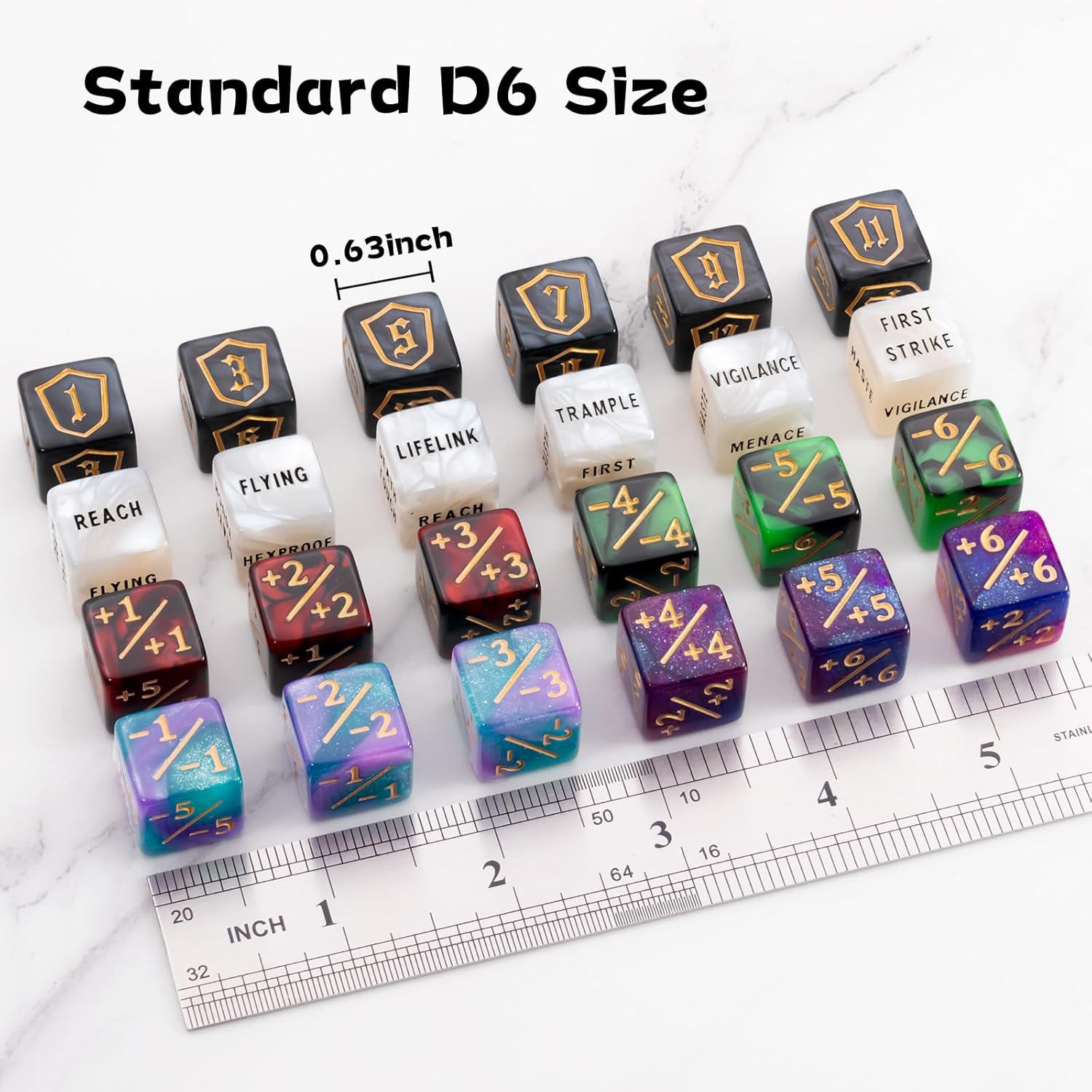 68 Pieces MTG Dice Counters Set, Plus 1 Life Counter Ability Keyword Shield Token with Spindown Dice & D20 for MTG, Magic Cards Gaming Accessories