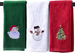 Amazon.com: ULERSP Christmas Hand Towels for Bathroom 16 x 25 inch, 3 Pack Embroidery Design 100 ...