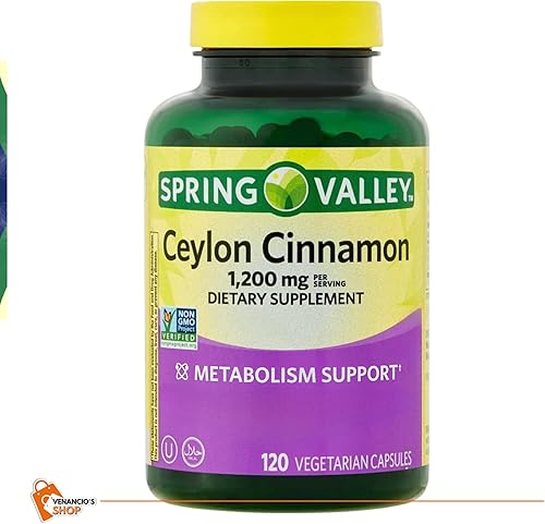Miniatura 7 de Spring Valley Cápsulas de canela de Ceilán de 1200 mg cápsulas, apoya el metabolismo, pastillas sin OMG y sin gluten + incluye adhesivo