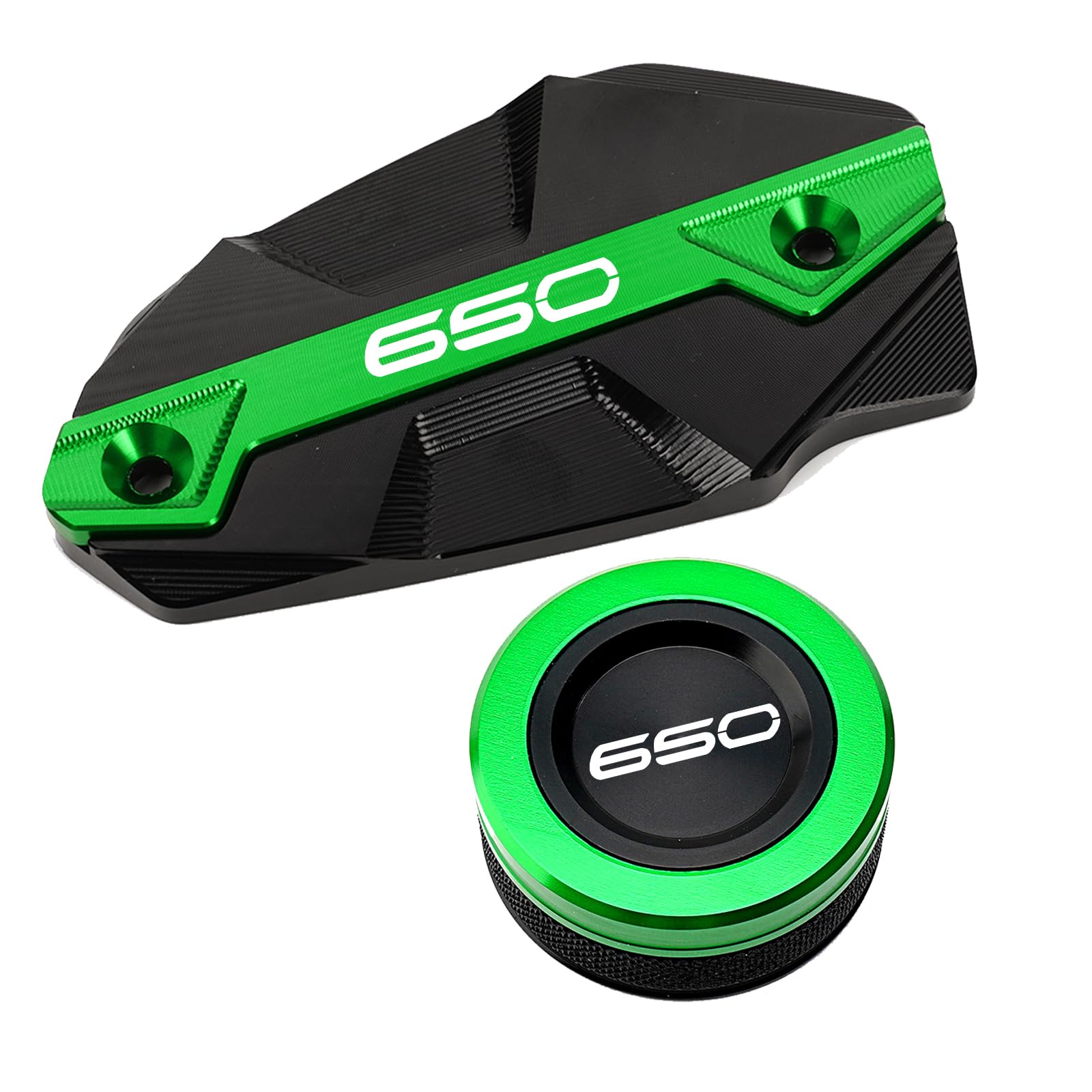 Per Kawasaki Z650 Z 650 2017-2026 2025 Ninja650 Versys650 Accessori Moto Anteriore Posteriore Copertura Tappo Serbatoio Liquido Freno Coperchio (Verde)