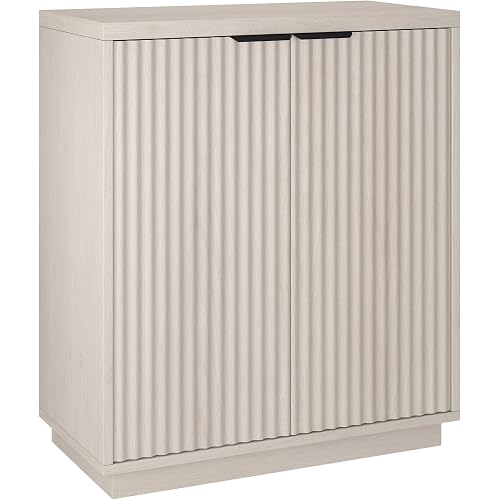 Henn&Hart 28" Fluted Accent Cabinet, Sideboard Buffet, Beech White