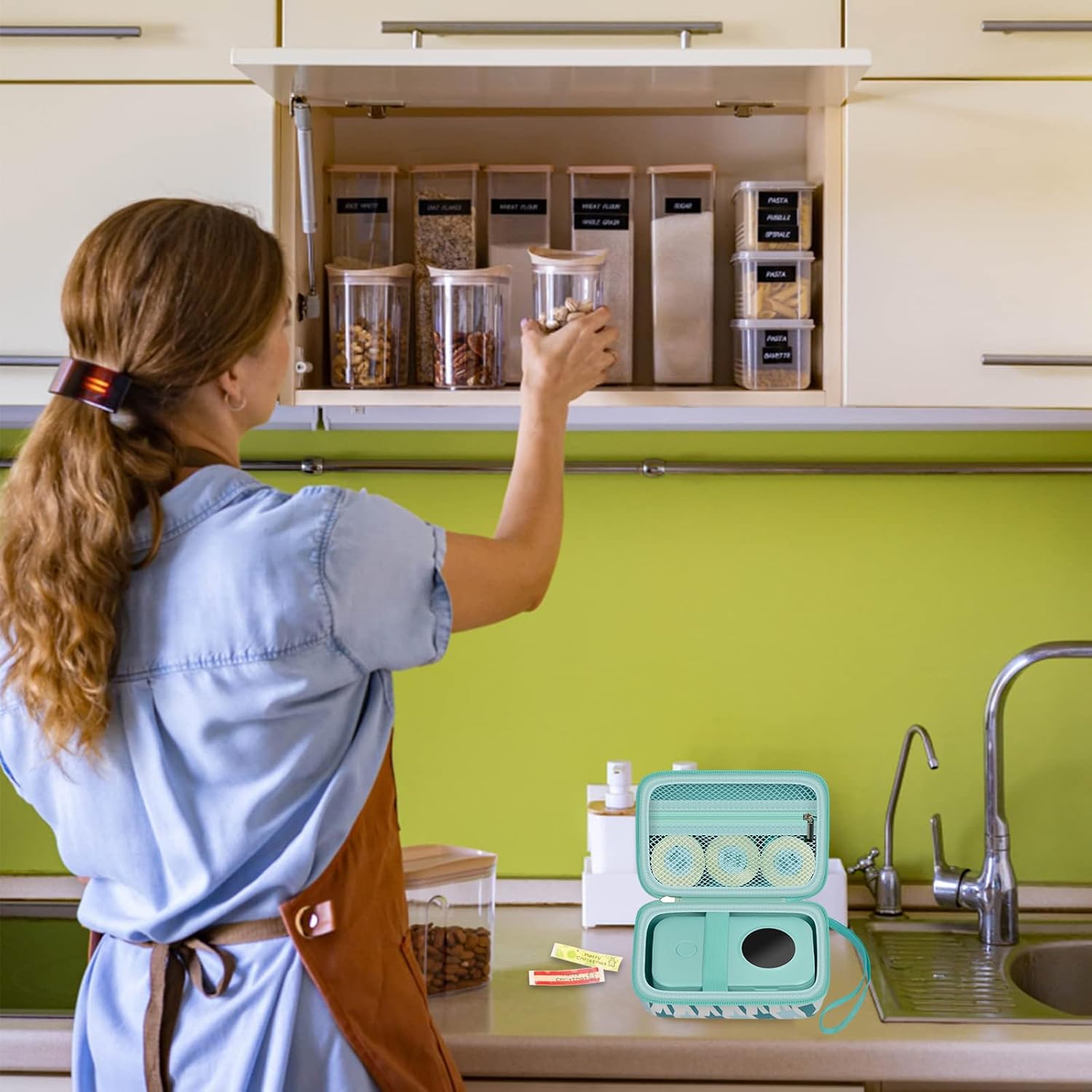 Labels Printer Case Compatible with COLORWING D30 Bluetooth Wireless Portable Labeling Printer Also for Phomemo D30 D35 for Memoking Mini Thermal Printing Sticker Storage Holder - Image 7